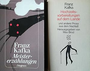 Bild des Verkufers fr 2 Taschenbcher: 1.) Hochzeitsvorbereitungen auf dem Lande und andere Prosa aus dem Nachla. Herausgegeben von Max Brod. Fischer Taschenbuch Verlag 1980. Ungekrzte Ausgabe. 359 Seiten. Minimal bestoen, Papier leicht nachgedunkelt 2.) Meistererzhlungen. Diogenes Verlag 1995 (Diogenes Taschenbuch 22793). 289 Seiten. Umschlag minimal berieben zum Verkauf von Versandantiquariat Ruland & Raetzer