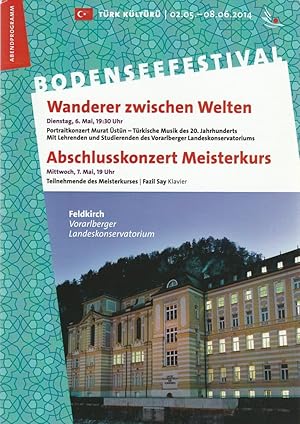 Image du vendeur pour Programmheft WANDERER ZWISCHEN WELTEN / ABSCHLUSSKONZERT MEISTERKURS 6. + 7. Mai 2014 Feldkirch Landeskonservatorium mis en vente par Programmhefte24 Schauspiel und Musiktheater der letzten 150 Jahre