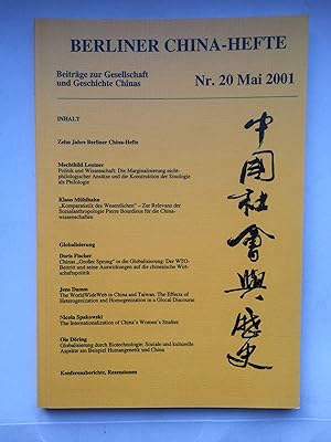Berliner China-Hefte. Beiträge zur Gesellschaft und Geschichte Chinas. Nr. 20, Mai 2001 - Zehn Ja...