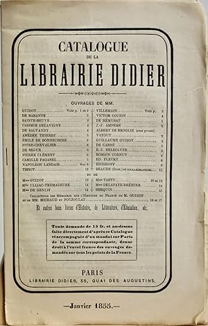 Catalogue de la Librairie Didier