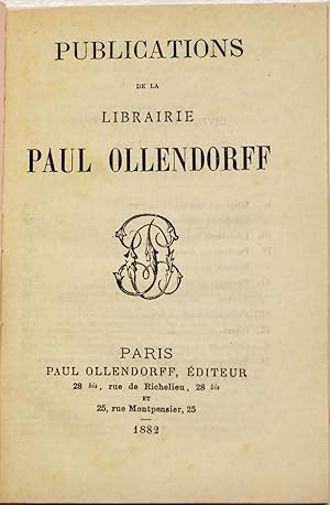 Publications de la Librairie Paul Ollendorff