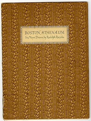 6 Antique Prints-ARCHITECTURE-BOSTON-LIBRARY-BOSTON ATHENAEUM-Ruzicka-1952