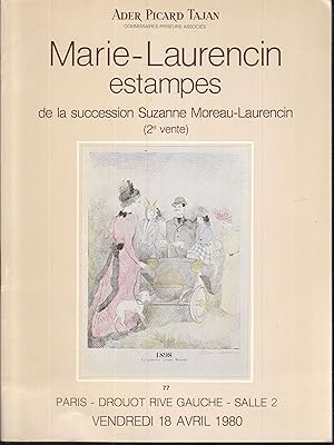 Seller image for Marie-Laurencin. Estampes de la succession Suzanne Moreau-Laurencin (2e vente) for sale by Graphem. Kunst- und Buchantiquariat