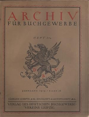 Archiv für Buchgewerbe. Bd. 56, Heft 3/4, Jg. 1919.