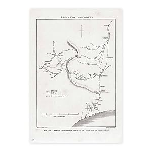 Passes of the Alps - Map to illustrate the route of the Col de Tende and the Argentiere - Folio 2...