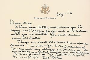 Ronald Reagan Writes to the Wife of the Man who Gave him his First Job
