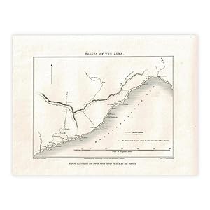 Map to illustrate the route from Genoa to Nice by the cornice (Folio 29 x 23,5 cm)