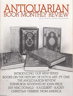 Immagine del venditore per Antiquarian and out of print books on the History of Dutch Art. Part 1 (of 2). An original article contained in a complete monthly issue of the Antiquarian Book Monthly Review (ABMR), 1975. venduto da Cosmo Books