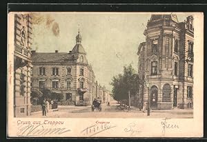 Ansichtskarte Troppau, Strassenkreuzung an der Ennsgasse