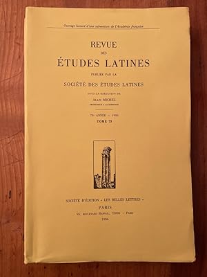 Image du vendeur pour Revue des tudes latines 1995 Tome 73 mis en vente par Librairie des Possibles