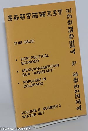 Seller image for Southwest Economy & Society: Volume 2, Number 2, Winter 1977 for sale by Bolerium Books Inc.