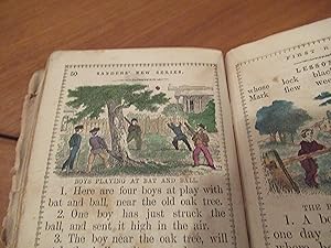 Image du vendeur pour The First Reader. First Book, Containing Easy Progressive Lessons In Reading And Writing. Sanders New Series . [With Nicely Colored Baseball Illustration] mis en vente par Arroyo Seco Books, Pasadena, Member IOBA