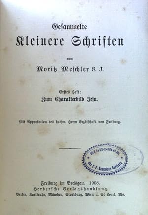 Seller image for Zum Charakterbild Jesu, Gesammelte kleinere Schriften; 1. Heft; for sale by books4less (Versandantiquariat Petra Gros GmbH & Co. KG)