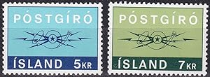 Eröffnung Postscheckdienst / Briefmarke Island Nr. 453-454**