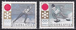 Olympische Winterspiele 1972 Sapporo / Briefmarke Jugoslawien Nr. 1447-1448**