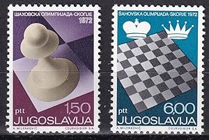 Schacholympiade 1972 in Skopje / Briefmarke Jugoslawien Nr. 1472-1473**