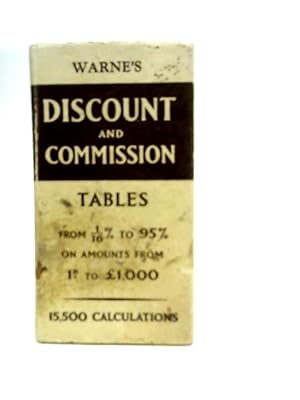 Imagen del vendedor de Warne's Discount and Commission Tables a la venta por World of Rare Books