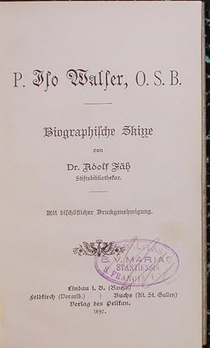 Seller image for P. Iso Walser. for sale by Antiquariat Bookfarm