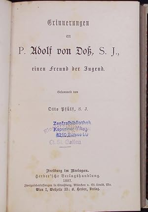 Bild des Verkufers fr Erinnerungen an P. Adolf von Do. zum Verkauf von Antiquariat Bookfarm