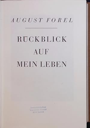 Imagen del vendedor de Rckblick auf mein Leben. a la venta por Antiquariat Bookfarm