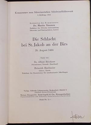 Seller image for Die Schlacht bei St. Jakob an der Birs. for sale by Antiquariat Bookfarm