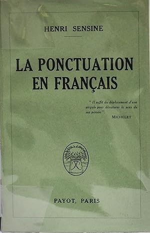 Imagen del vendedor de La Ponctuation en Franais a la venta por Fortuna Books