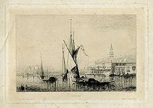 Antique Print-CITYSCAPE-PIAZZA SAN MARCO-SQUARE-VENICE-ITALY-Ziem-Gaucherel-1870