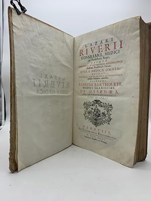 Bild des Verkufers fr Lazari Riverii consiliarii medici.Opera medica omnia quibus, praeter ea quae in caeteris quibuscunque prioribus editionibus reperiuntur. zum Verkauf von Coenobium Libreria antiquaria