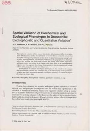 Seller image for Spatial Variation of Biochemical and Ecological Phenotypes Drosophila for sale by Robinson Street Books, IOBA