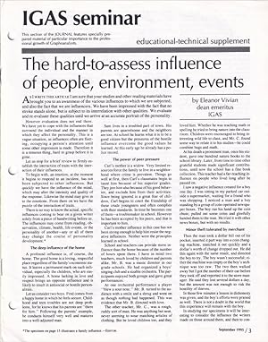 Immagine del venditore per Journal of Graphoanalysis] IGAS seminar Supplement September 1995 venduto da Craig Stark
