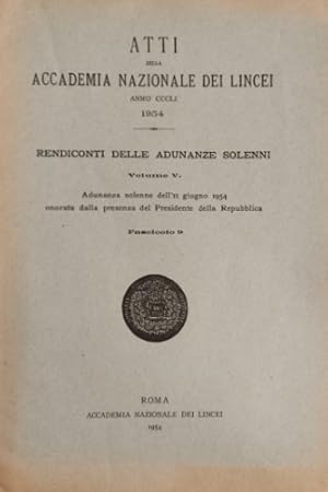 Immagine del venditore per Rendiconti delle Adunanze Solenni. Volume V. venduto da FIRENZELIBRI SRL