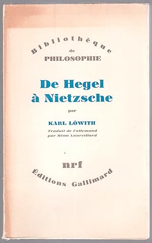 Imagen del vendedor de De Hegel  Nietzsche a la venta por LibrairieLaLettre2