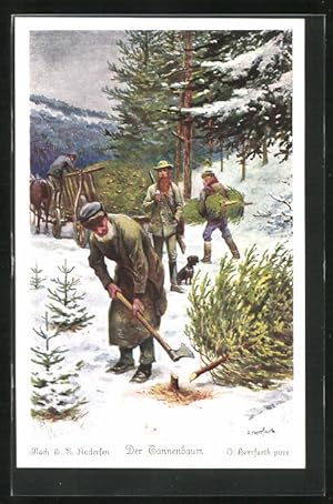 Bild des Verkufers fr Knstler-Ansichtskarte Oskar Herrfurth: nach H. C. Andersen - Mrchen Der Tannenbaum zum Verkauf von Bartko-Reher