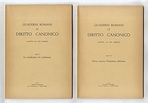 Quaderni Romani di Diritto Canonico diretti da Pio Fedele. Anno I: La simulazione nel matrimonio ...