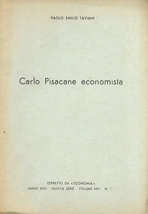 Bild des Verkufers fr Carlo Pisacane economista. zum Verkauf von Libreria Oreste Gozzini snc