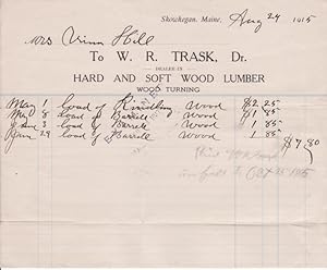W. R. Trask Lumber Company Billhead