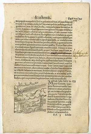 Rare Antique Print-COMET-DIABOLICAL-DEMON-LIGHTNING-ITALY-Lycosthenes-1557