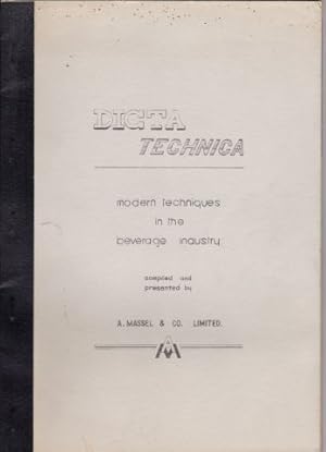 Bild des Verkufers fr Dicta Technica. Modern Techniques in the Beverage Industry 1963. zum Verkauf von Janet Clarke Books ABA