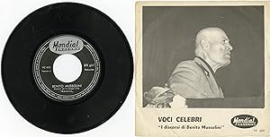"Benito MUSSOLINI" Genova : Discours du 14/5/1938 / EP 33 tours 17cm original italien / VOCI CELE...