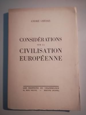 Image du vendeur pour Considrations sur la civilisation europenne mis en vente par Librairie SSAD