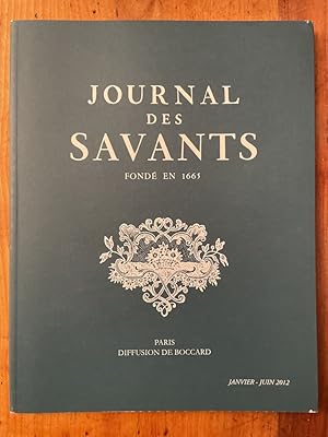 Imagen del vendedor de Journal des savants Janvier-Juin 2012 a la venta por Librairie des Possibles