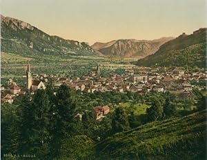 Foto Bad Ragaz Kanton St. Gallen, Stadtansicht - Photochrom Zürich PZ 8664