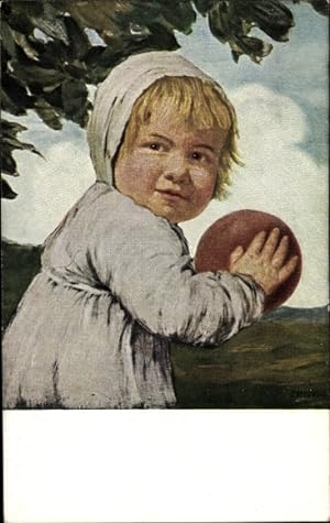 Künstler Ansichtskarte / Postkarte von Zumbusch, Ludwig, Kind mit dem Ball, Jugend Postkarte