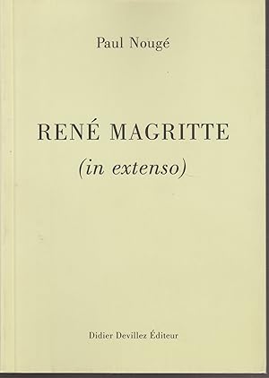 Image du vendeur pour Rene magritte (in extenso) mis en vente par Librairie l'Aspidistra