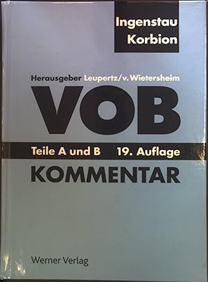 Bild des Verkufers fr VOB, Teile A und B - Kommentar. zum Verkauf von books4less (Versandantiquariat Petra Gros GmbH & Co. KG)