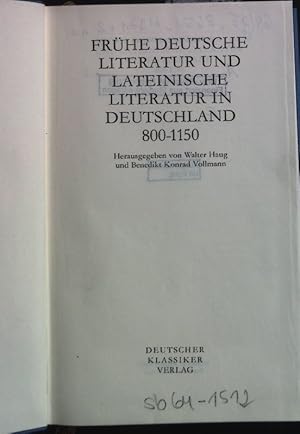 Frühe deutsche Literatur und lateinische Literatur in Deutschland 800 - 1150. Bibliothek des Mitt...