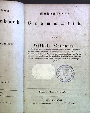 Bild des Verkufers fr Hebrische Grammatik zum Verkauf von books4less (Versandantiquariat Petra Gros GmbH & Co. KG)