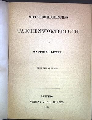 Bild des Verkäufers für Mittelhochdeutsches Taschenwörterbuch zum Verkauf von books4less (Versandantiquariat Petra Gros GmbH & Co. KG)
