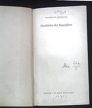 Seller image for Geschichte der Staatsideen. for sale by books4less (Versandantiquariat Petra Gros GmbH & Co. KG)