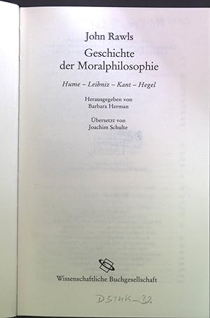 Bild des Verkufers fr Geschichte der Moralphilosophie : Hume - Leibniz - Kant - Hegel. zum Verkauf von books4less (Versandantiquariat Petra Gros GmbH & Co. KG)